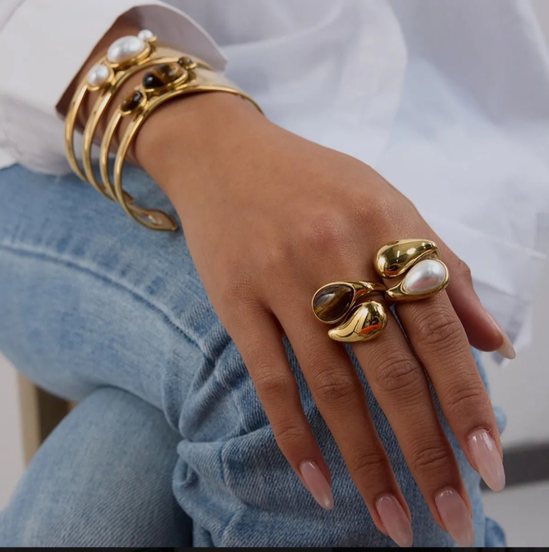 Chunky Tiger Eye Ring - Bella Jewels Design