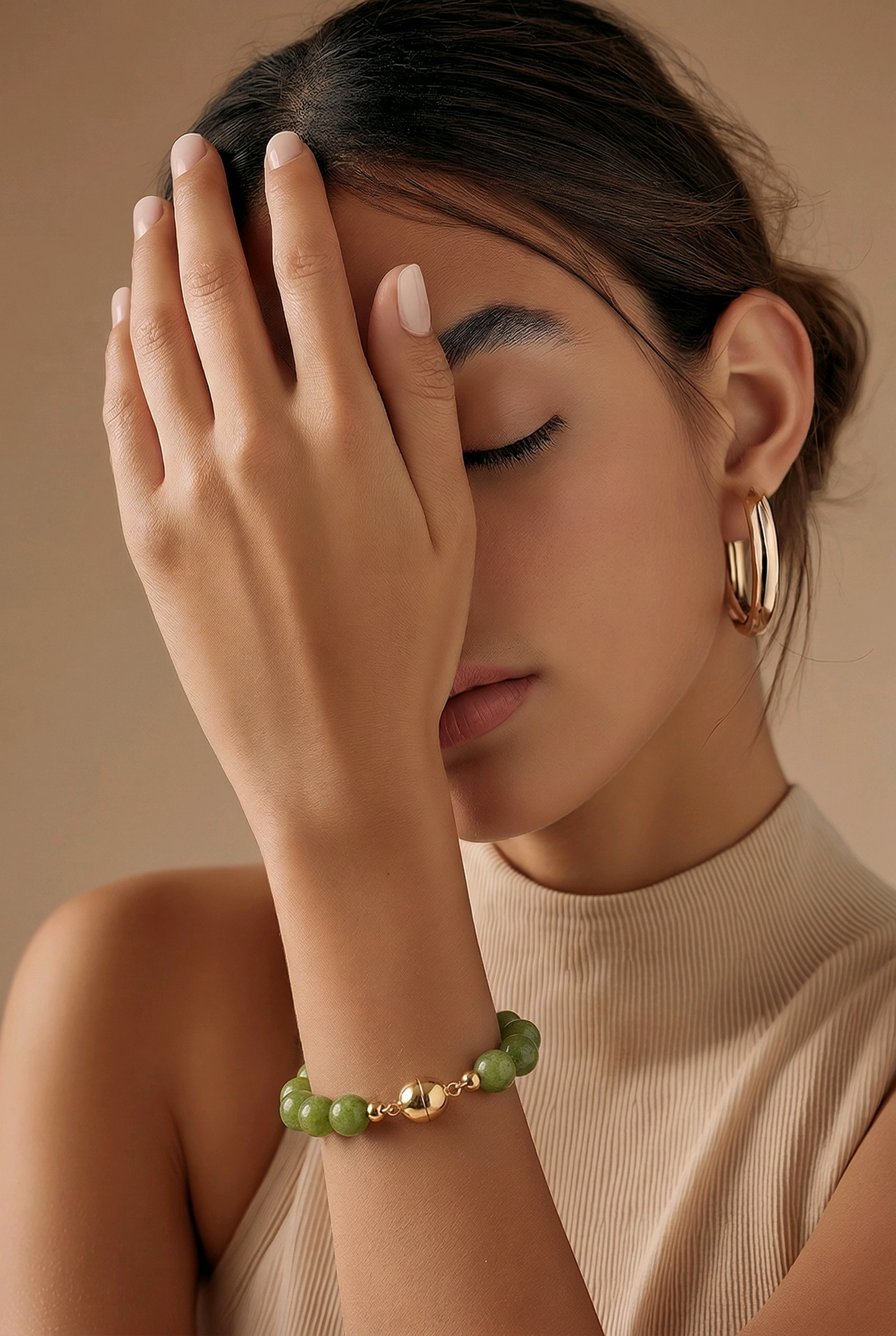 Olive Green Agate Bracelet | 8mm