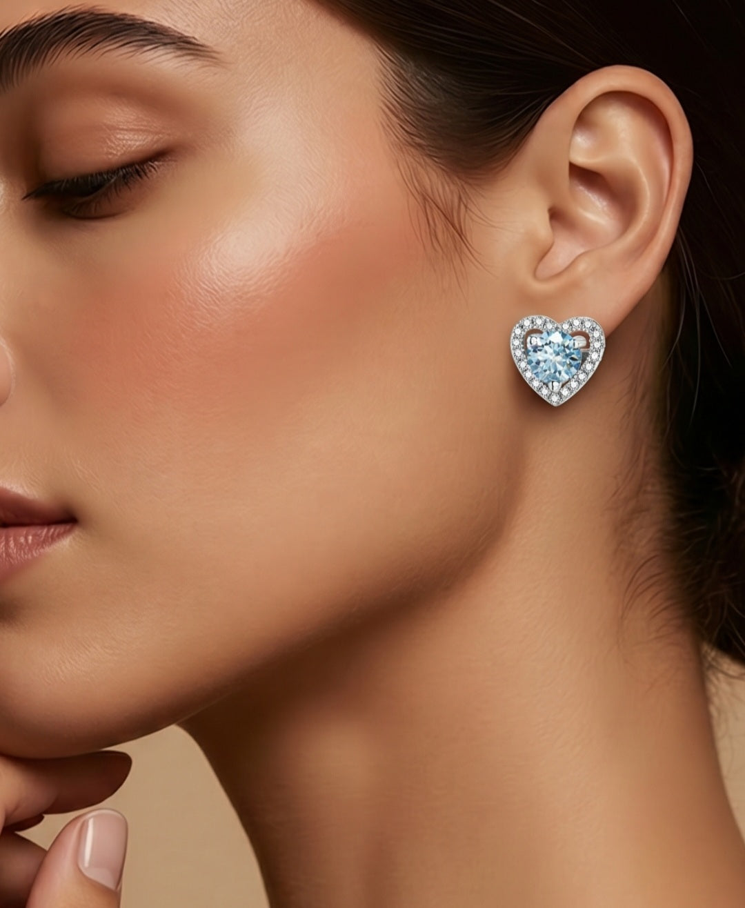 Sea Blue Moissanite Earrings |Sterling Silver