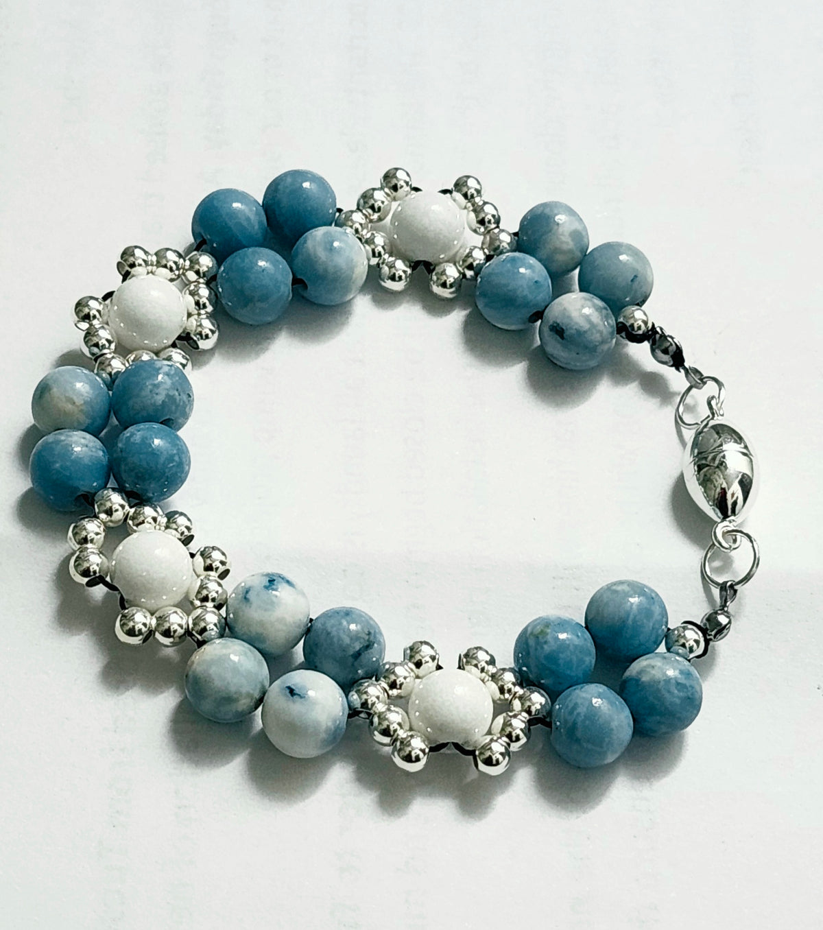 Serenity Bracelets | Larimar & White Jade