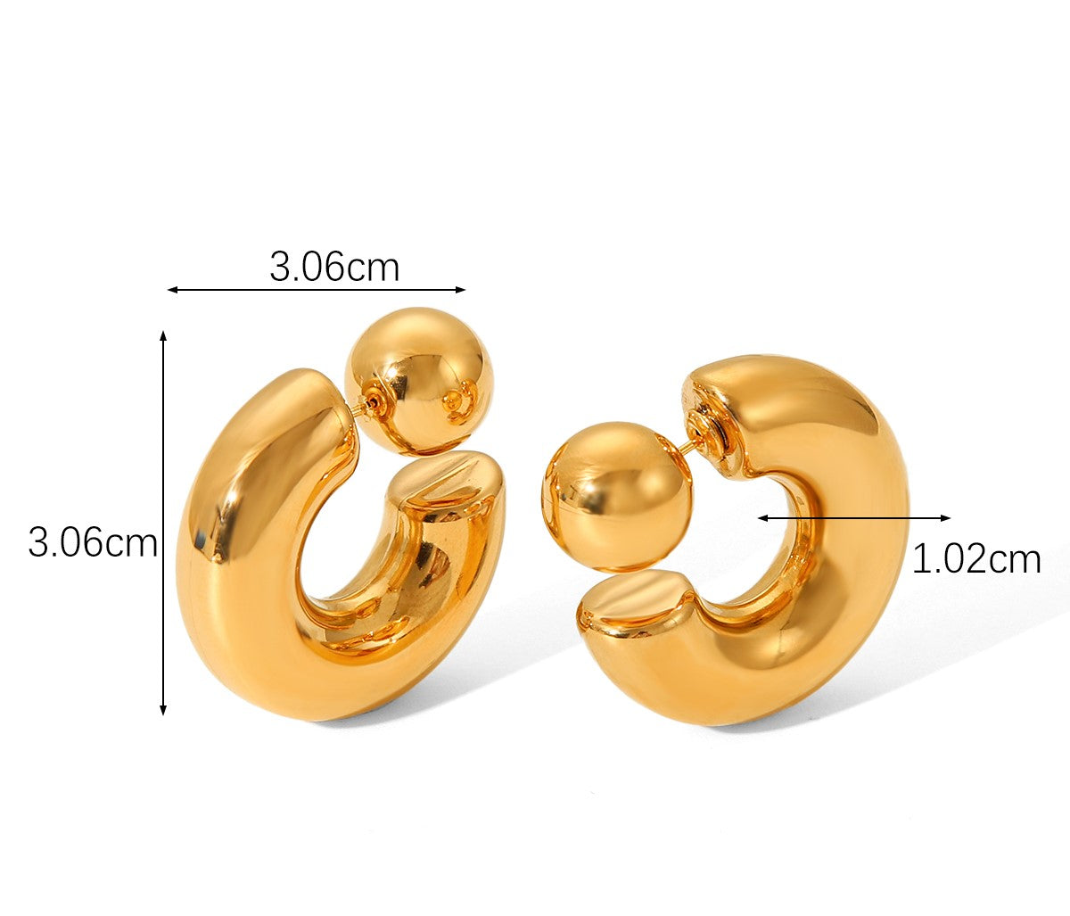 Reversible Hoop Earrings - Bella Jewels Design