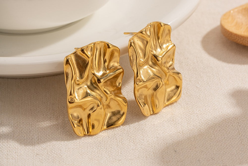 Hammered Stud Earrings - Bella Jewels Design