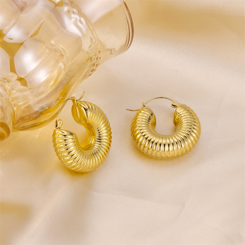 Texture Hoop Earrings - Bella Jewels Design
