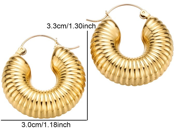 Texture Hoop Earrings - Bella Jewels Design