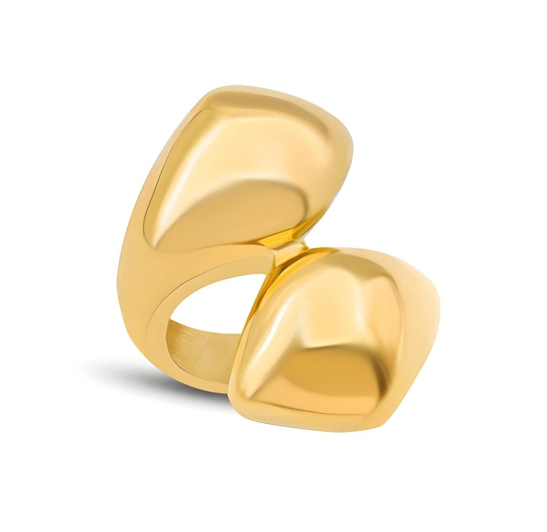 Gold ring n a white background