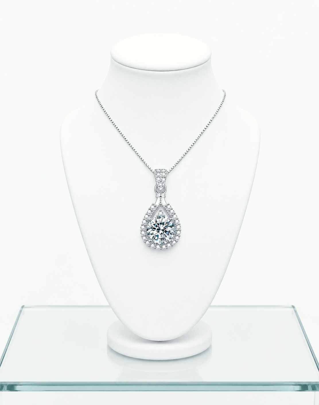Teardrop Pendant Moissanite Necklace | 925 Sterling Silver