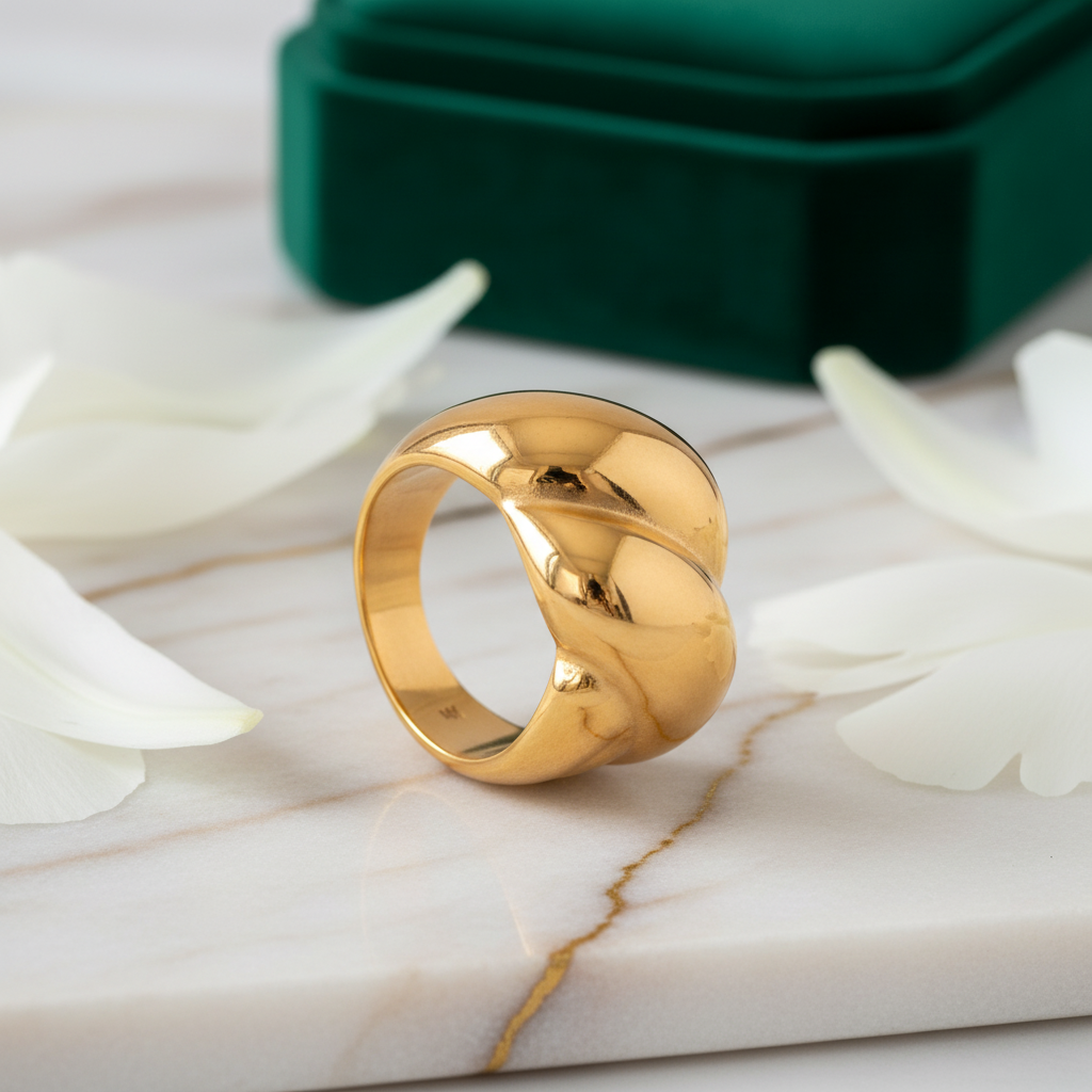 Chunky Double Croissant Ring