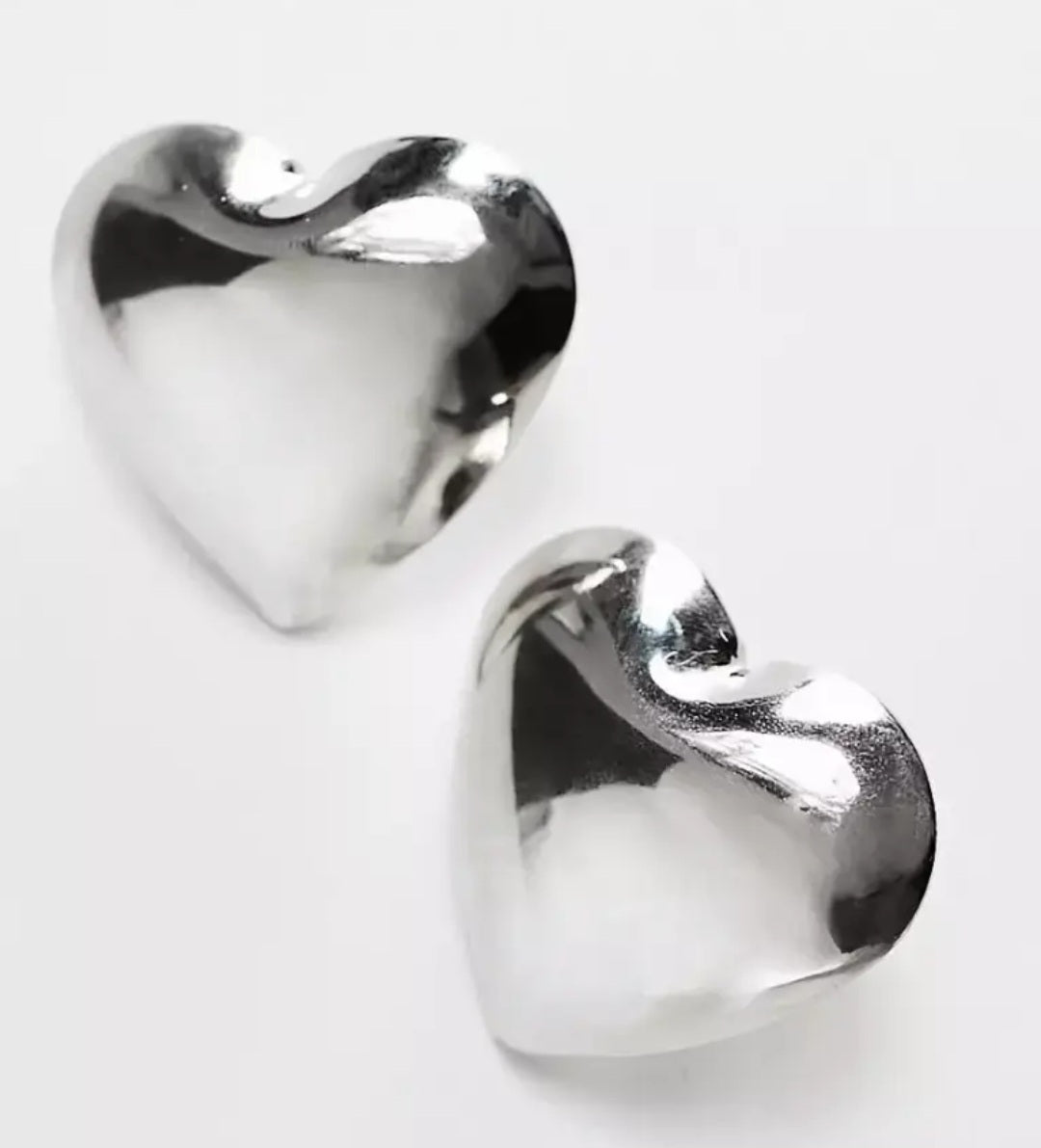 Puffy Heart Stud Earrings