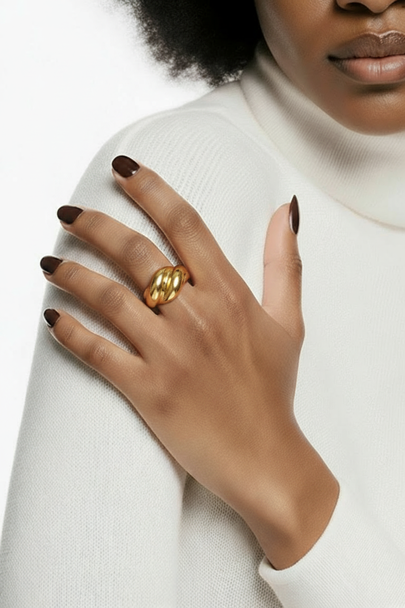 Chunky Double Croissant Ring