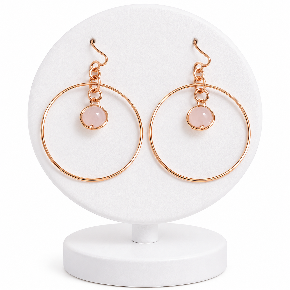Copper Wire Wrapped Crystal Dangle Hoop Earrings| Handcrafted Earrings