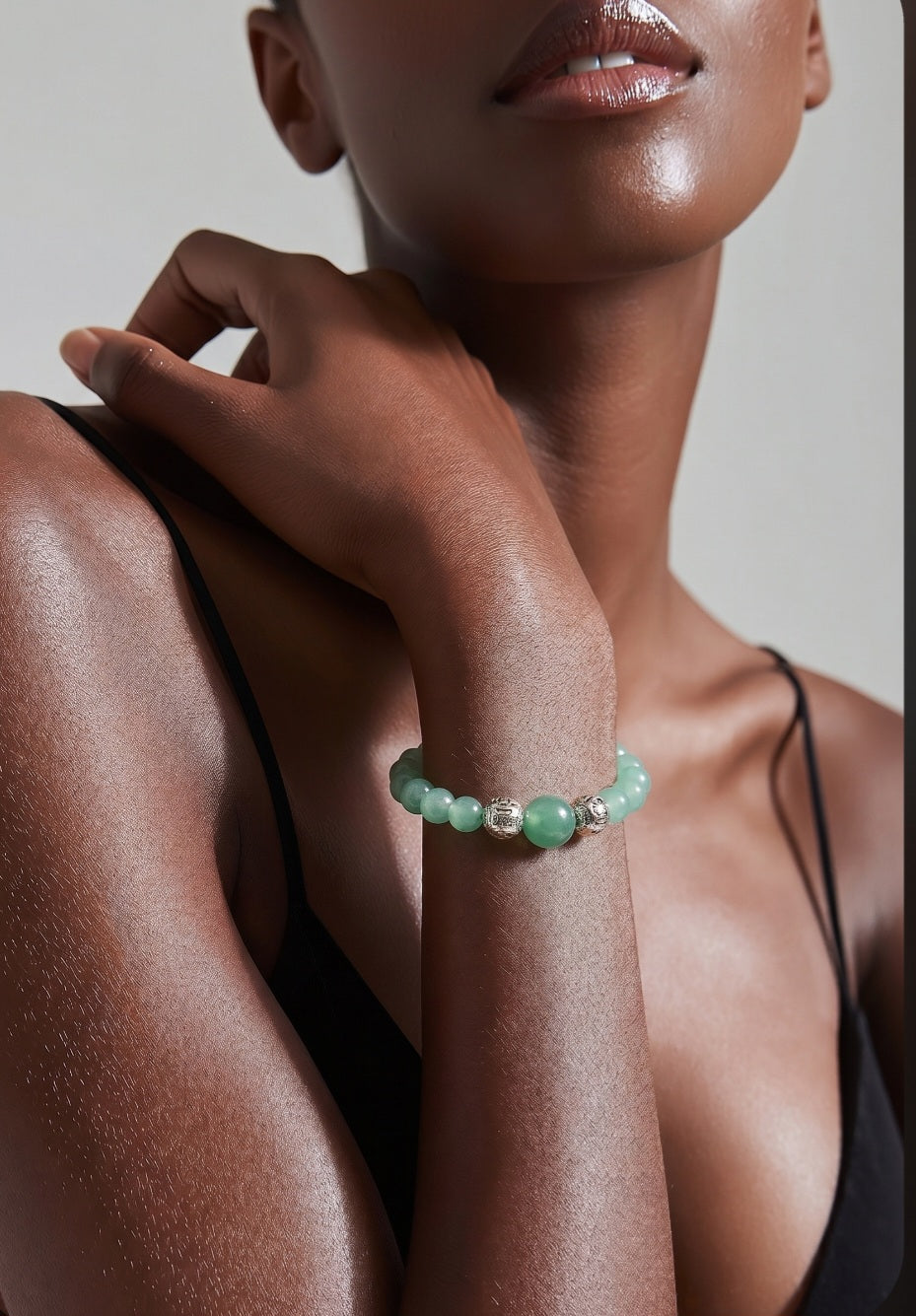 Green Crystal Beaded Bracelets