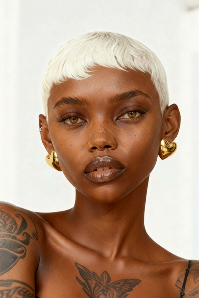 Puffy Heart Stud Earrings