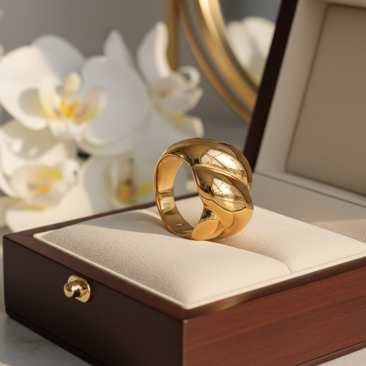 Chunky Double Croissant Ring