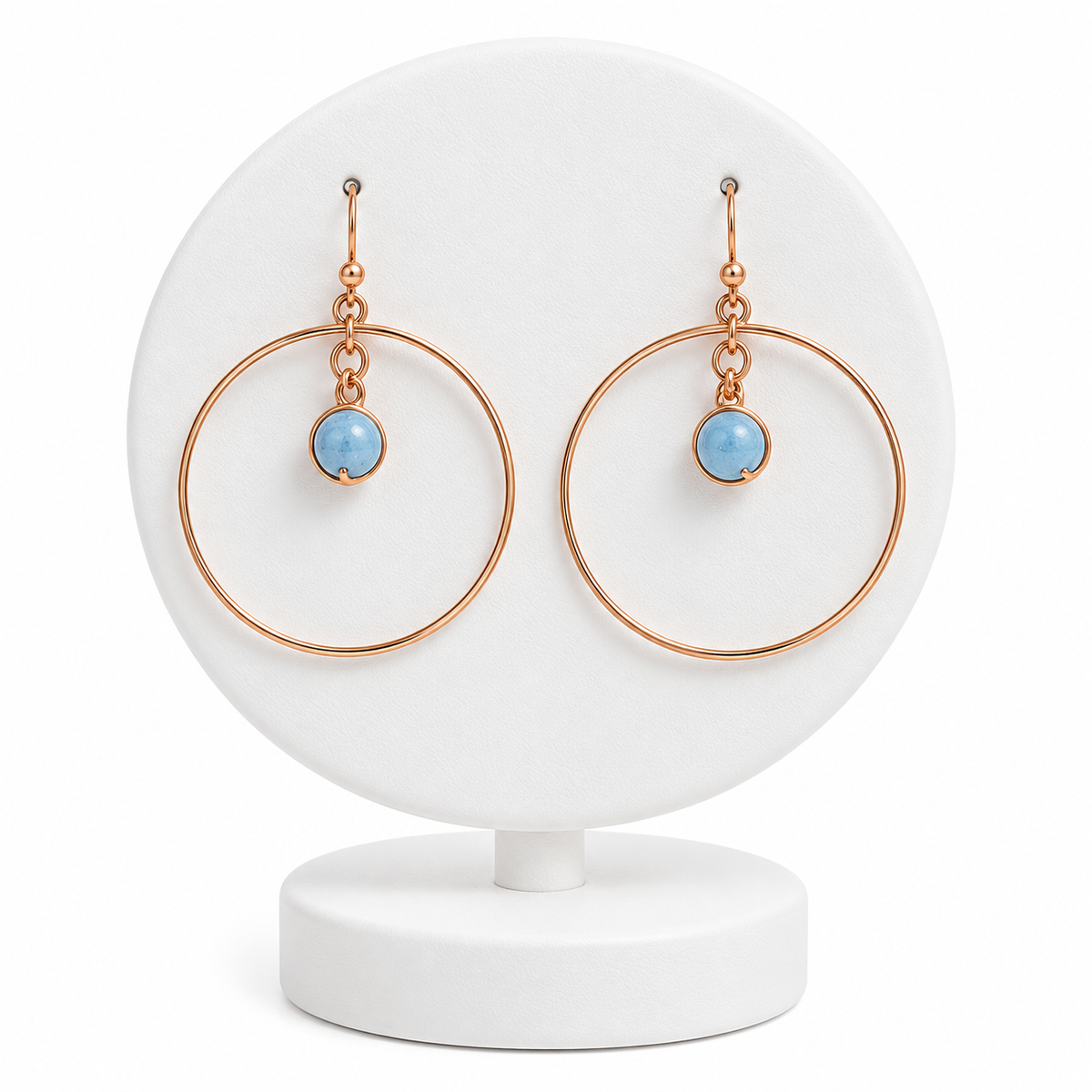 Copper Wire Wrapped Crystal Dangle Hoop Earrings| Handcrafted Earrings
