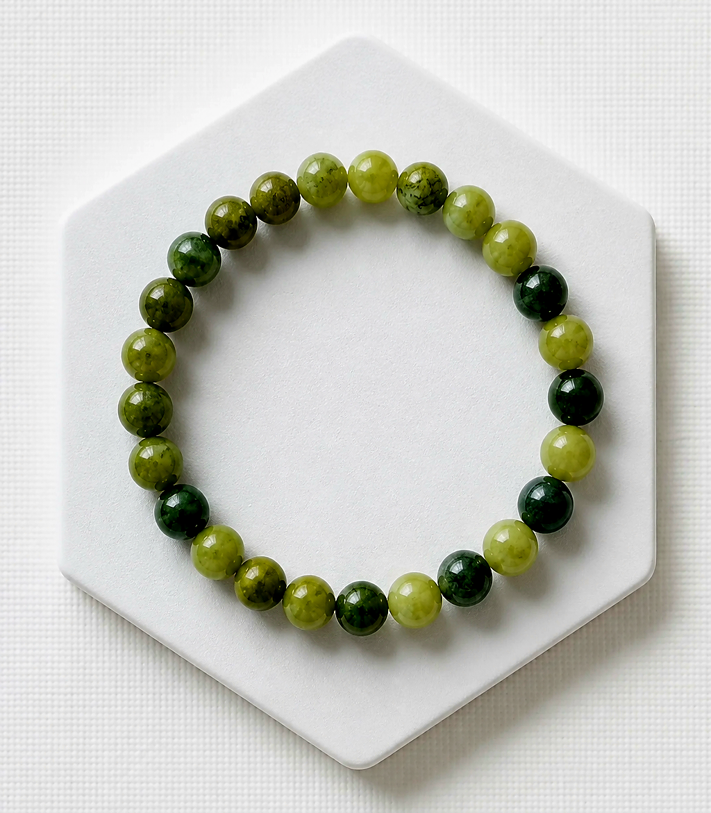 Green Crystal Beaded Bracelets