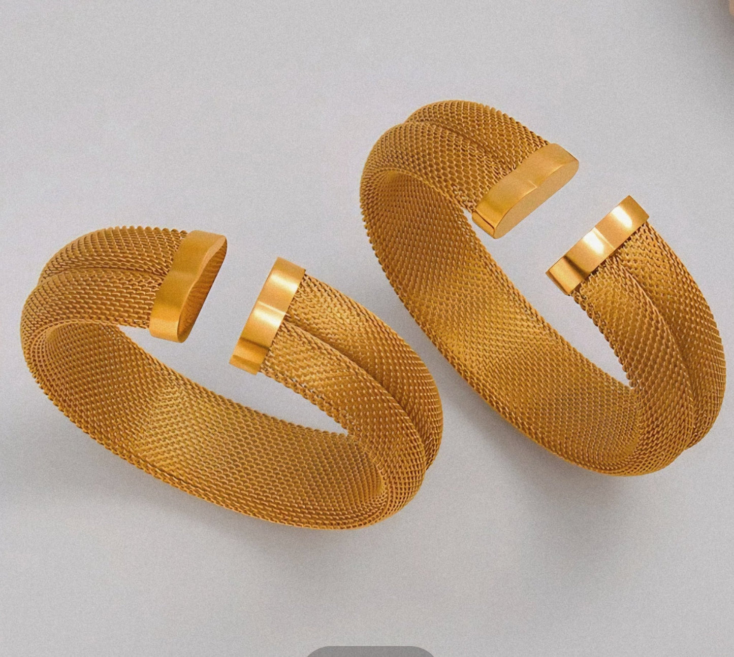 Mesh Open Cuff Style Bangle - Bella Jewels Design