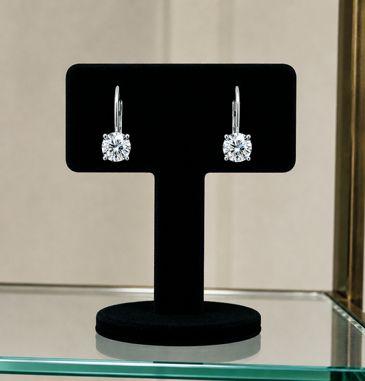 Solitaire Dangle Moissanite Earrings | 925 Sterling Silver