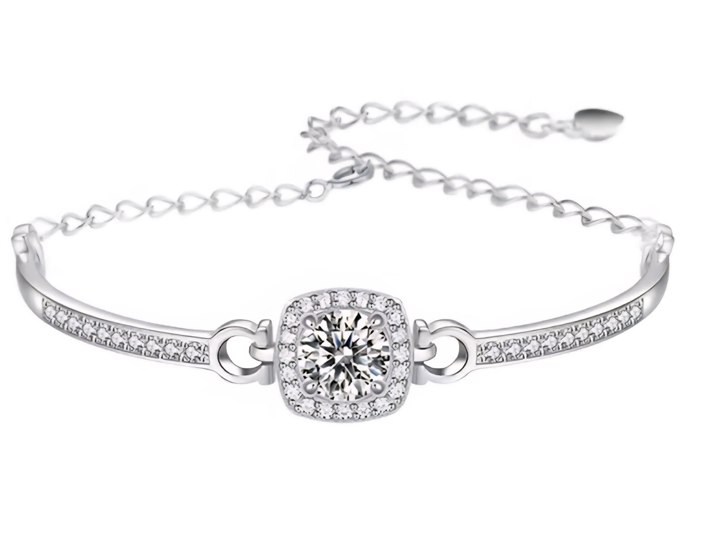 Radiant Halo Moissanite Bracelet - Bella Jewels Design