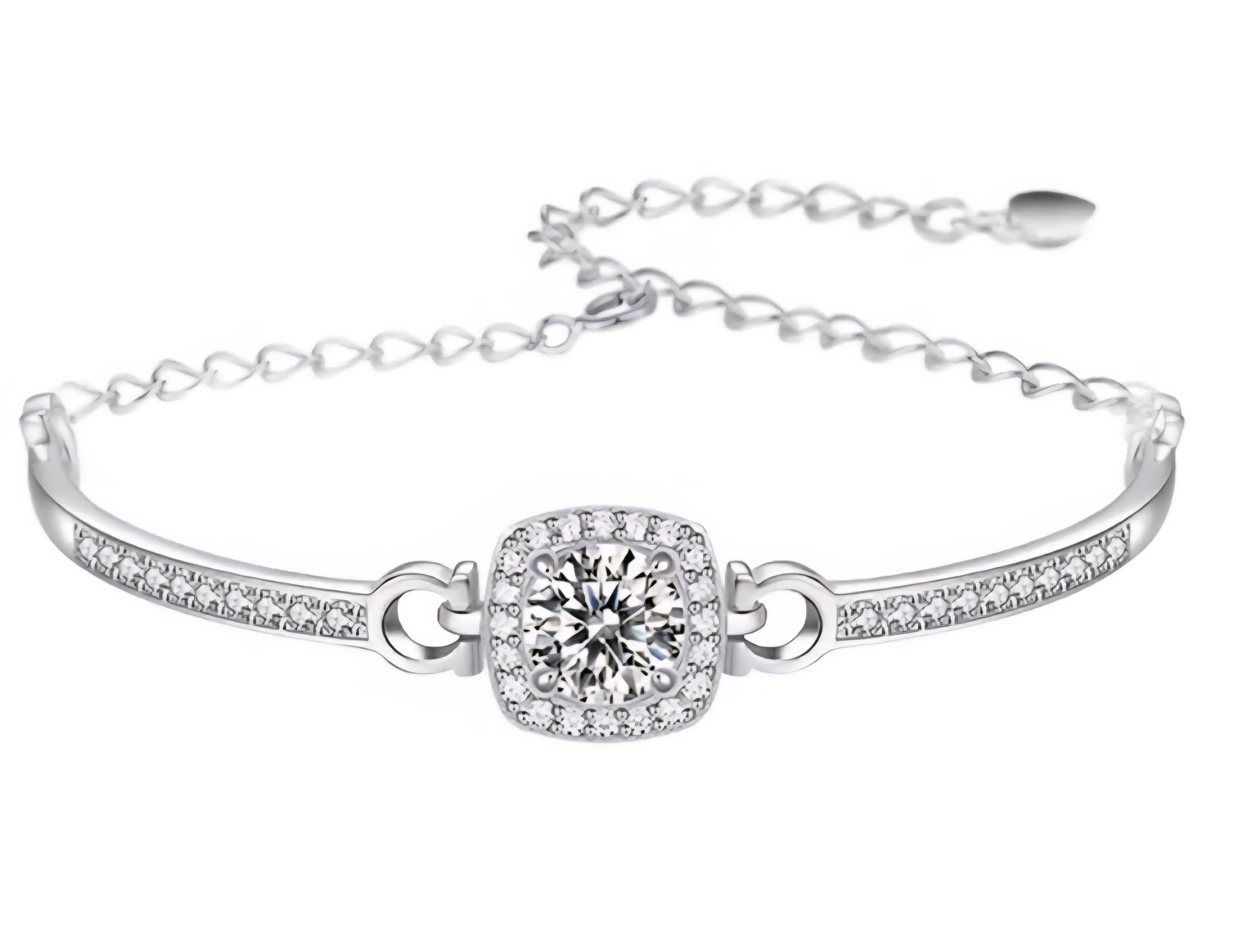 Radiant Halo Moissanite Bracelet - Bella Jewels Design