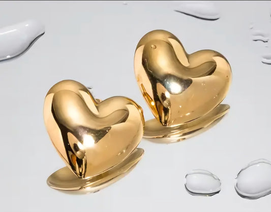 Puffy Heart Stud Earrings