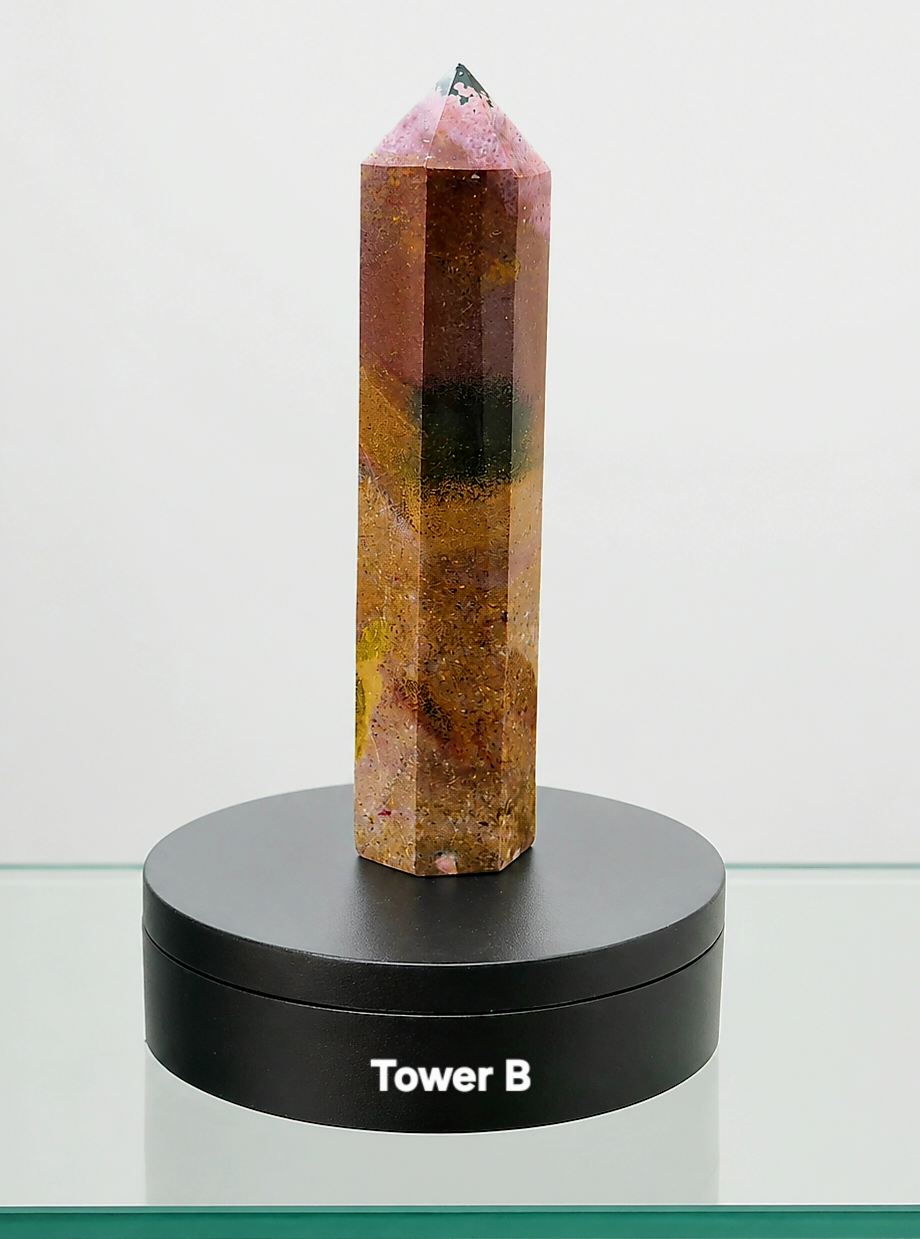Ocean Jasper Tower Crystal | Natural Gemstone Decor for Home
