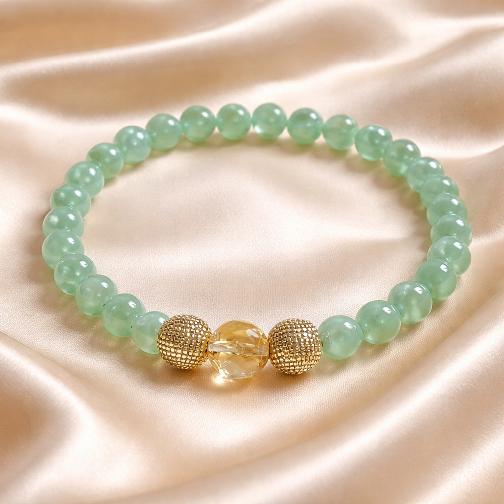 Green Crystal Beaded Bracelets