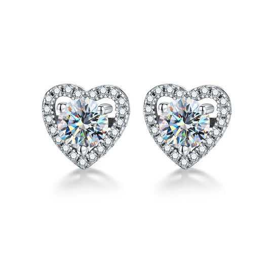 E02 ~ Moissanite Earrings 925 Sterling Silver - Bella Jewels Design