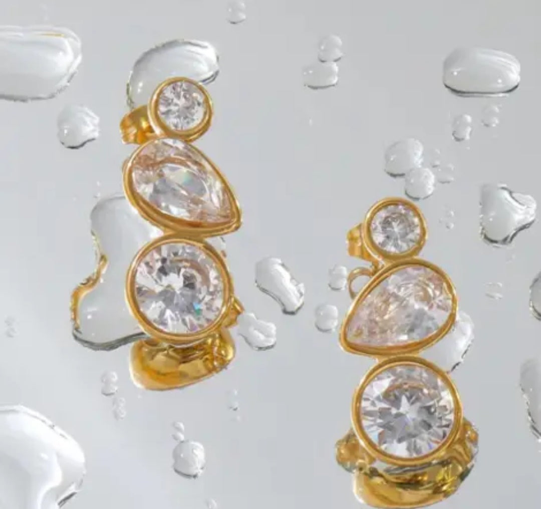 Triple Diamond Earrings