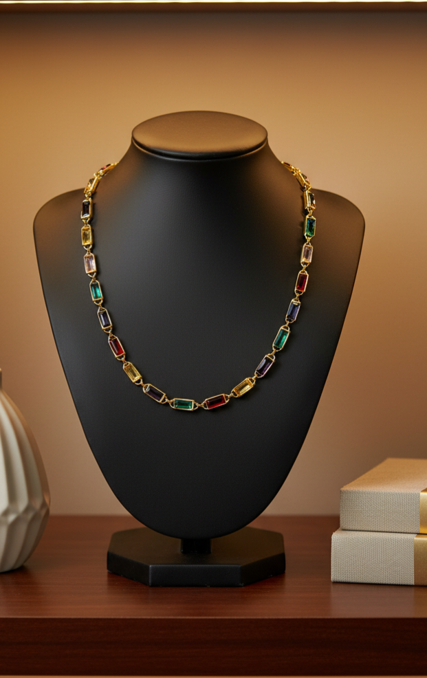 Multi-Colored CZ Necklace