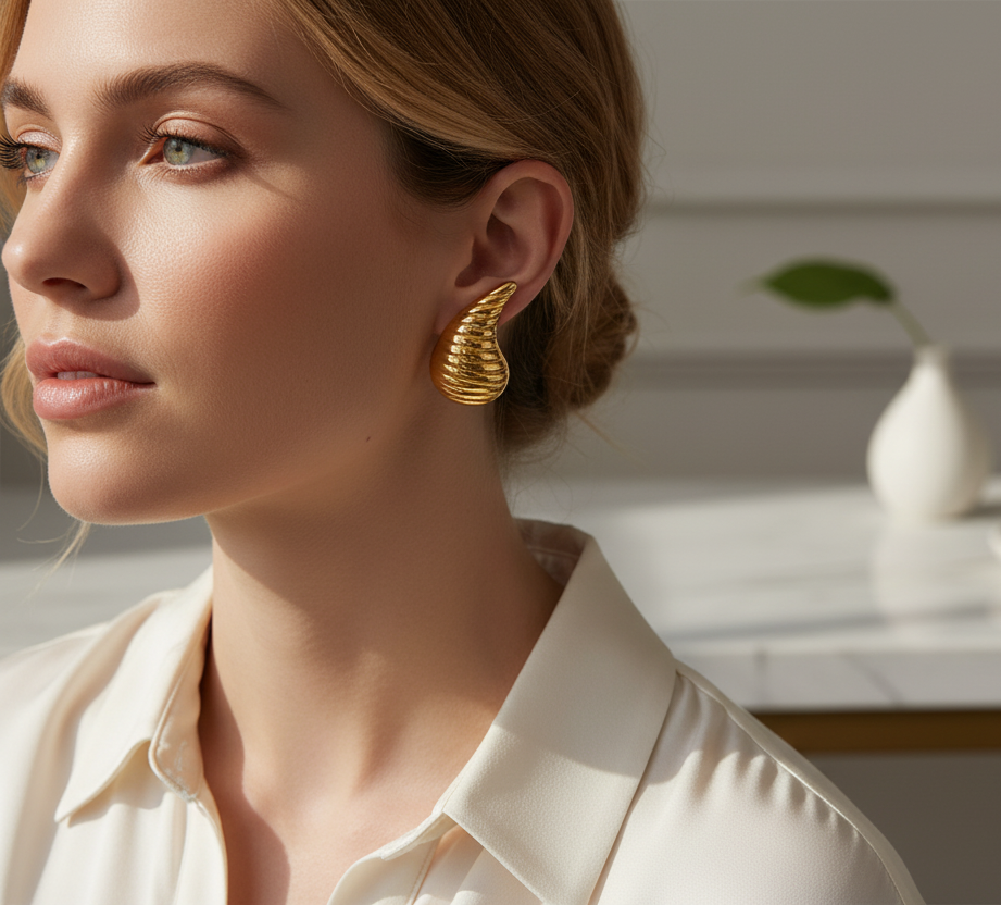 Teardrop Stud Earrings