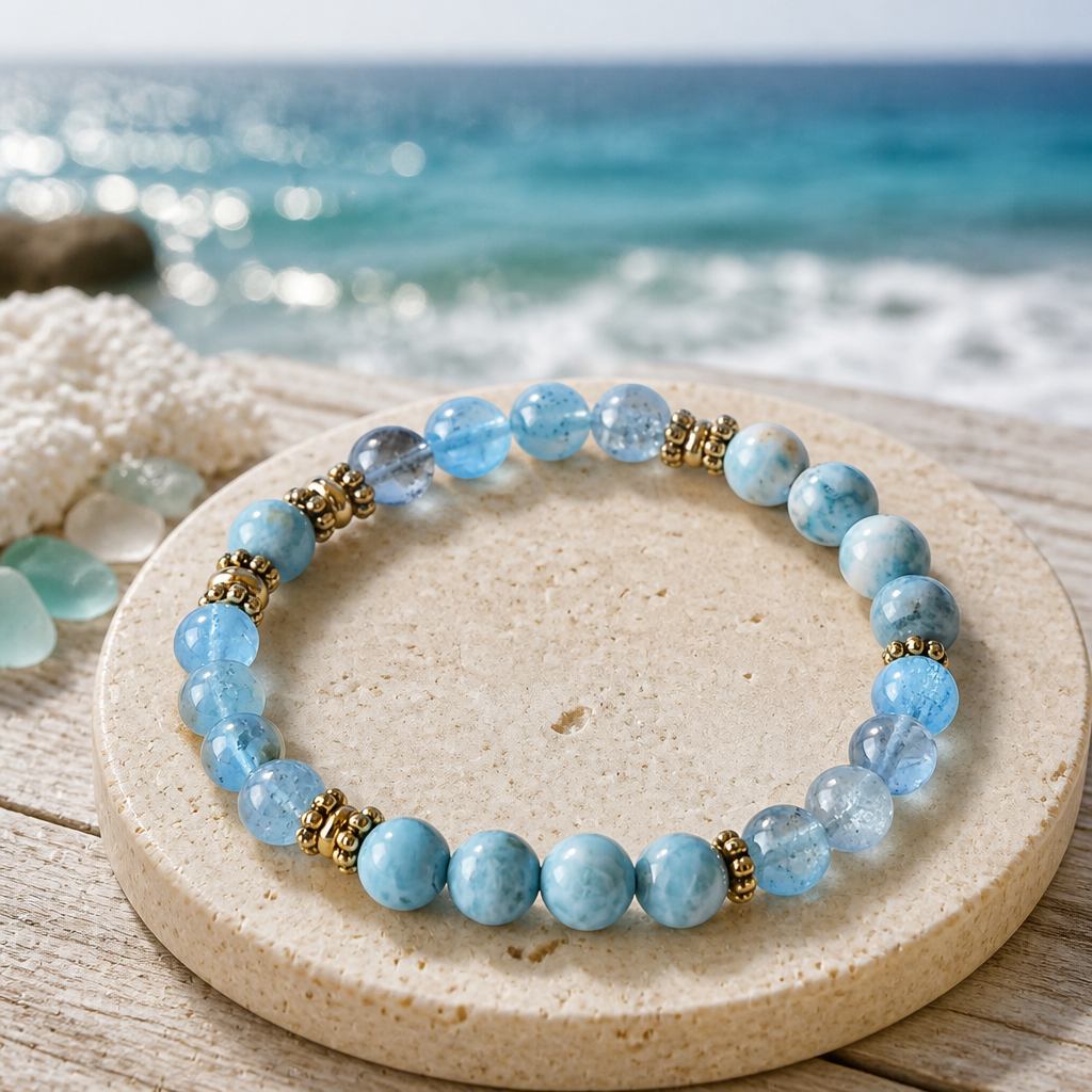 OceanMuse Bracelets | Larimar & Aquamarine