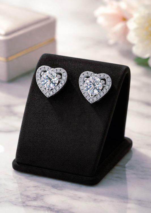 E02 ~ Moissanite Earrings 925 Sterling Silver