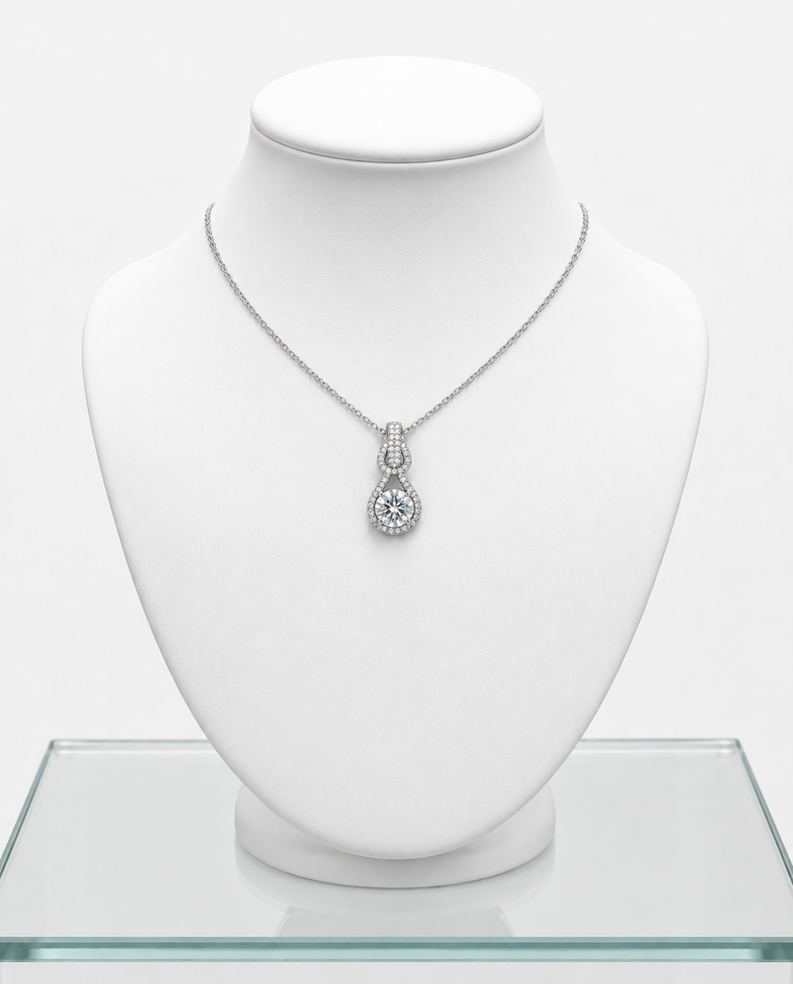 Knot Pendant Moissanite Necklace | 925 Sterling Silver