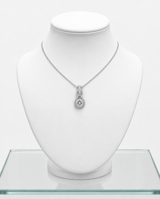 Knot Pendant Moissanite Necklace | 925 Sterling Silver