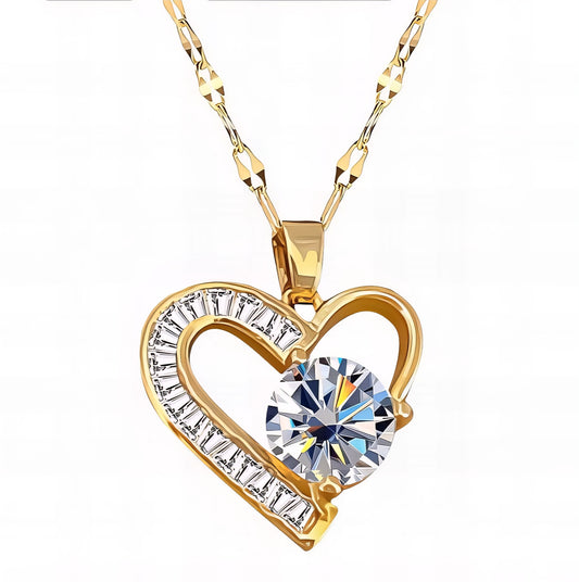 Solitaire Heart Pendant Necklace