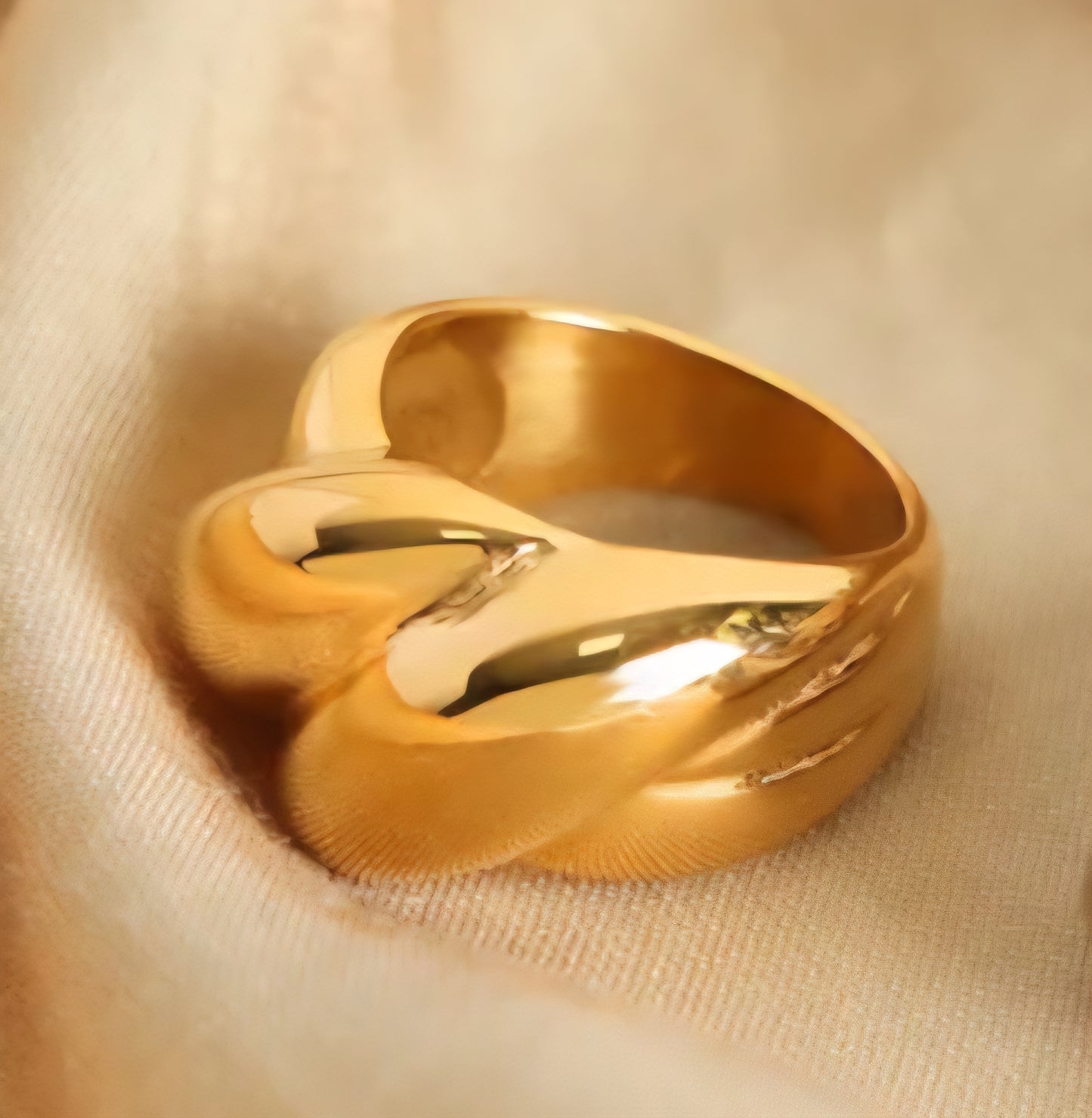 Chunky Double Croissant Ring