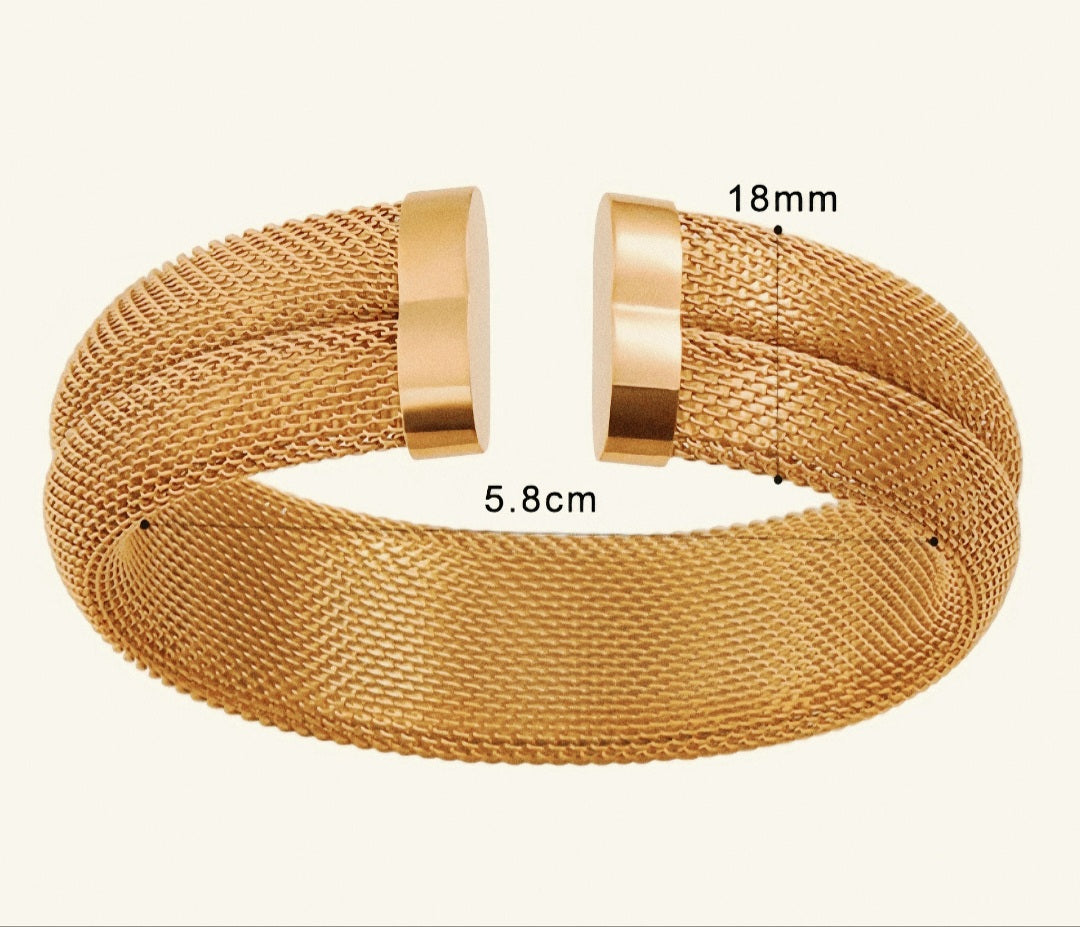 Mesh Open Cuff Style Bangle