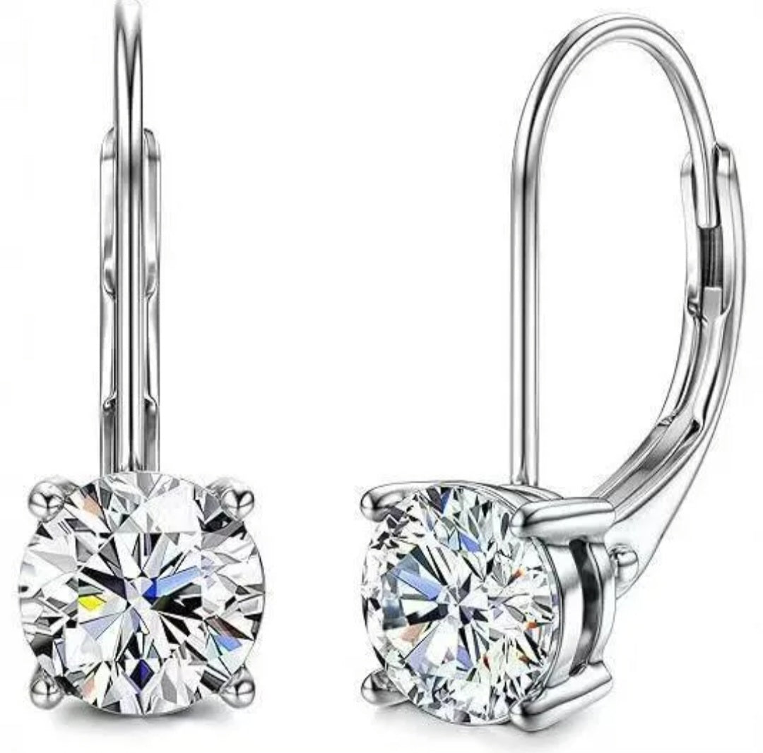 E03 ~ Moissanite Earrings 925 Sterling Silver