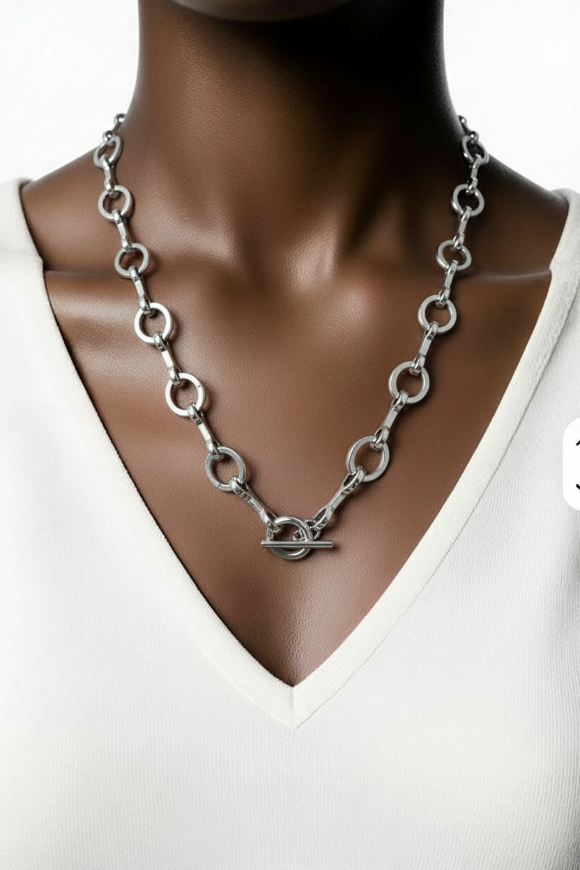 Snaffle & Rings Toggle Clasp Necklace