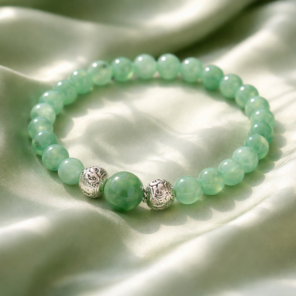 Green Crystal Beaded Bracelets