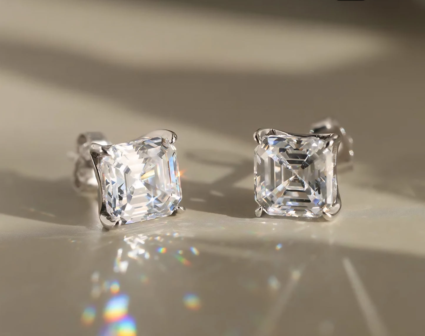 E01 ~ Moissanite Earrings 925 Sterling Silver