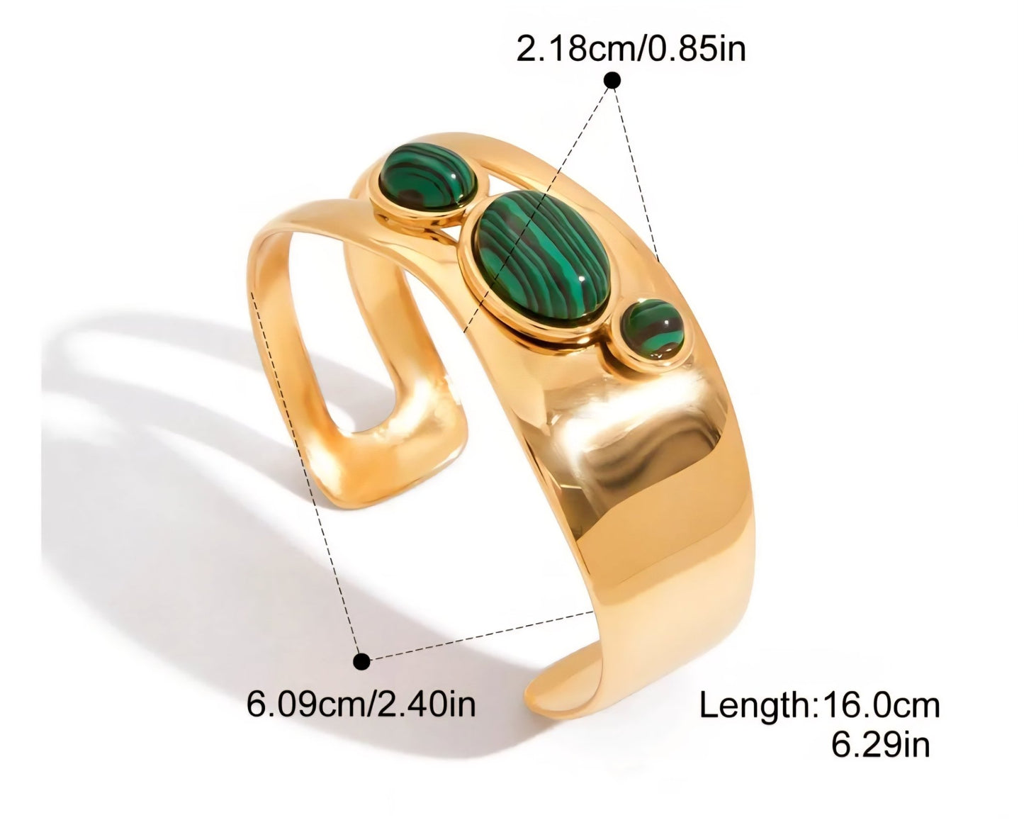 Natural Stone Cuff Bangles - Bella Jewels Design