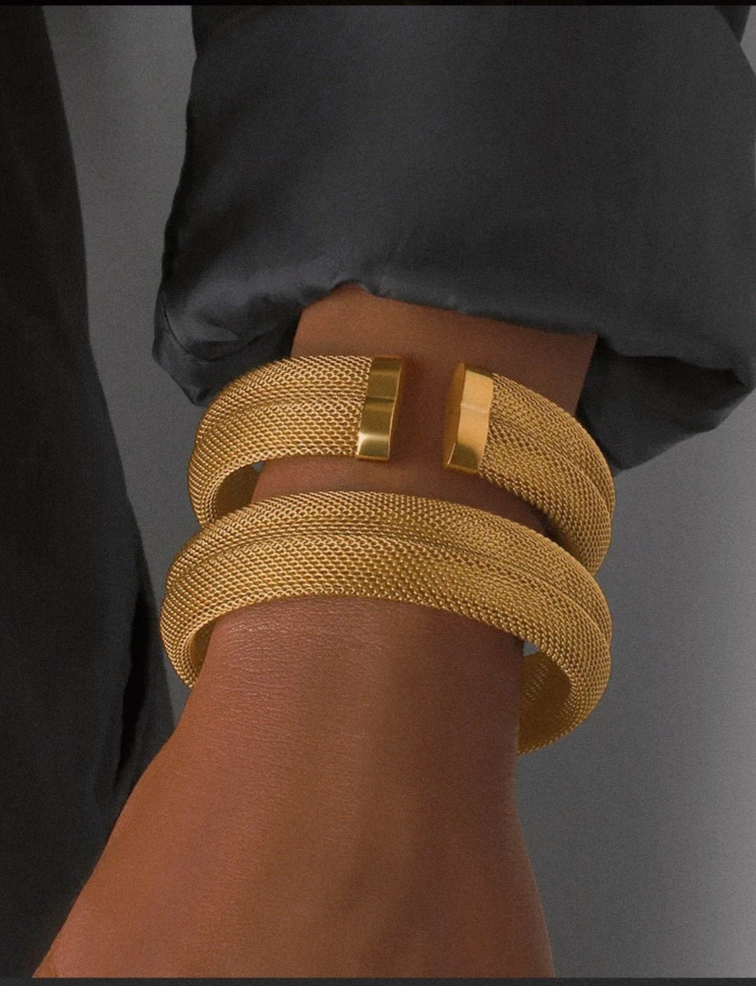 Mesh Open Cuff Style Bangle - Bella Jewels Design