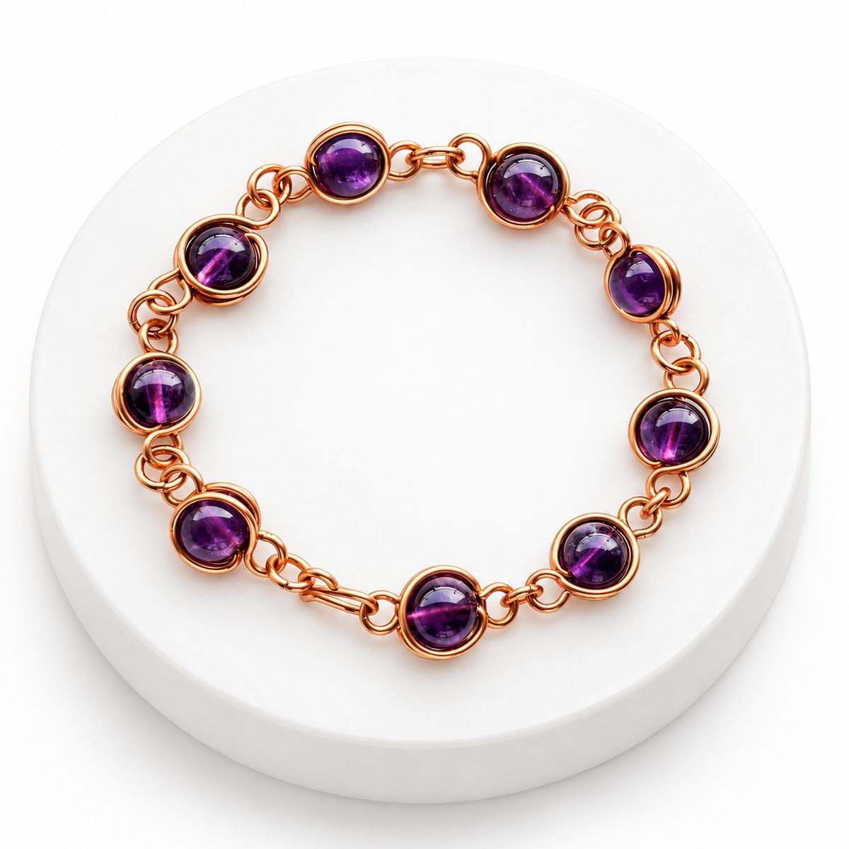 8MM Crystal Beaded Wire Wrapped Bracelets | Handmade Jewelry