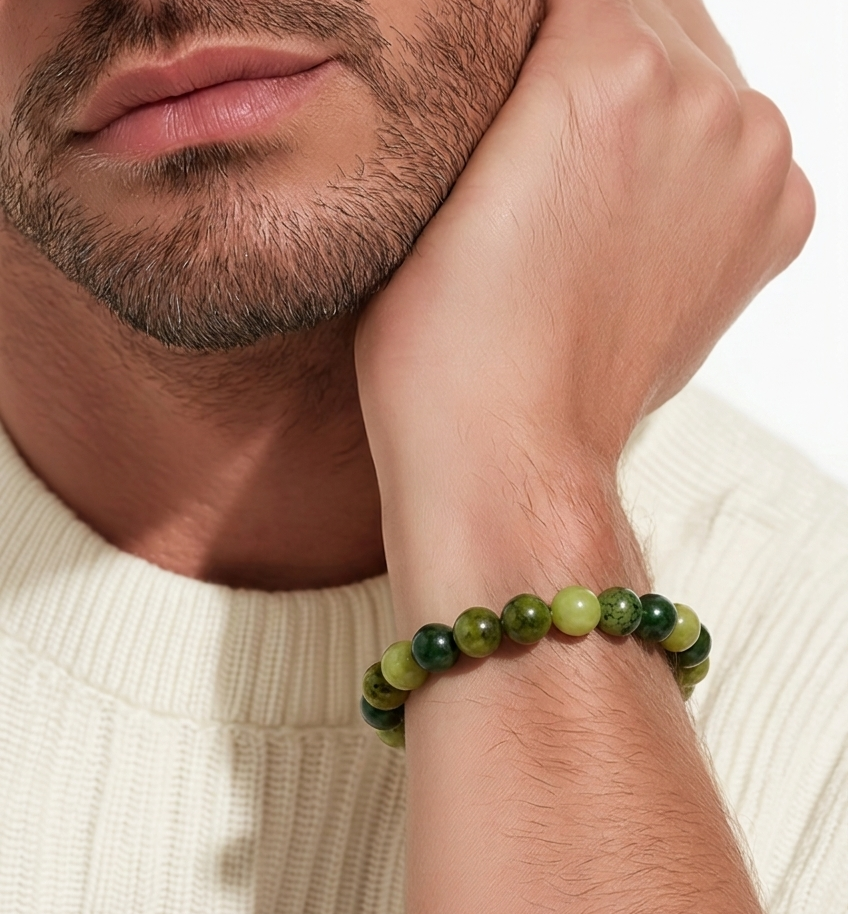 Green Crystal Beaded Bracelets
