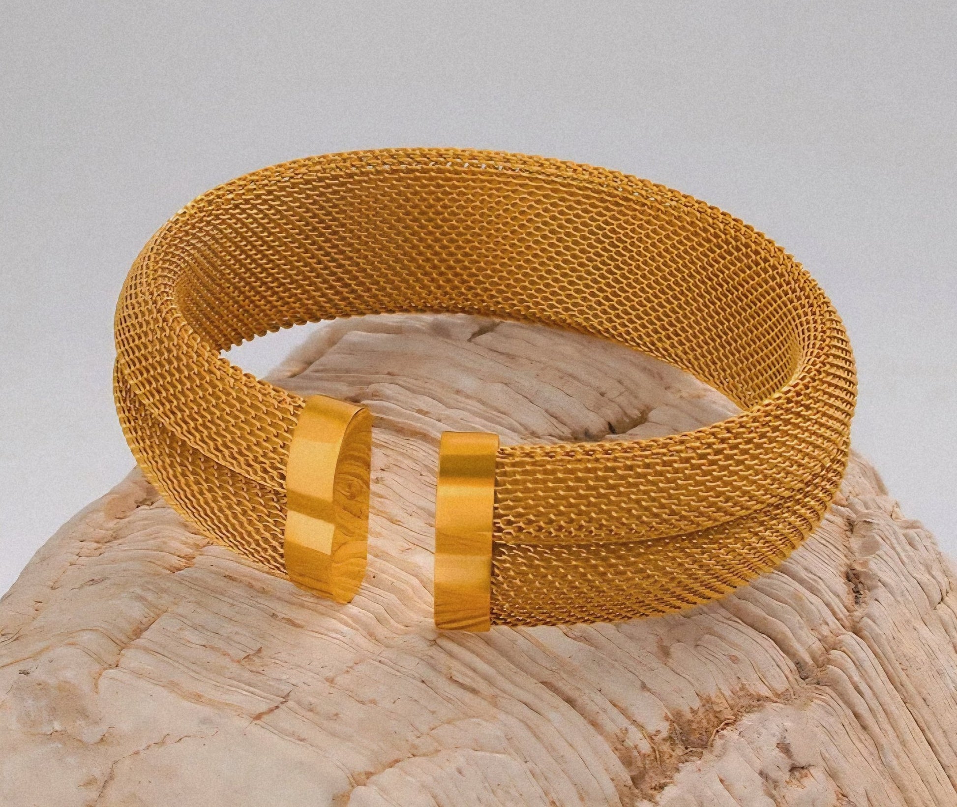 Mesh Open Cuff Style Bangle - Bella Jewels Design
