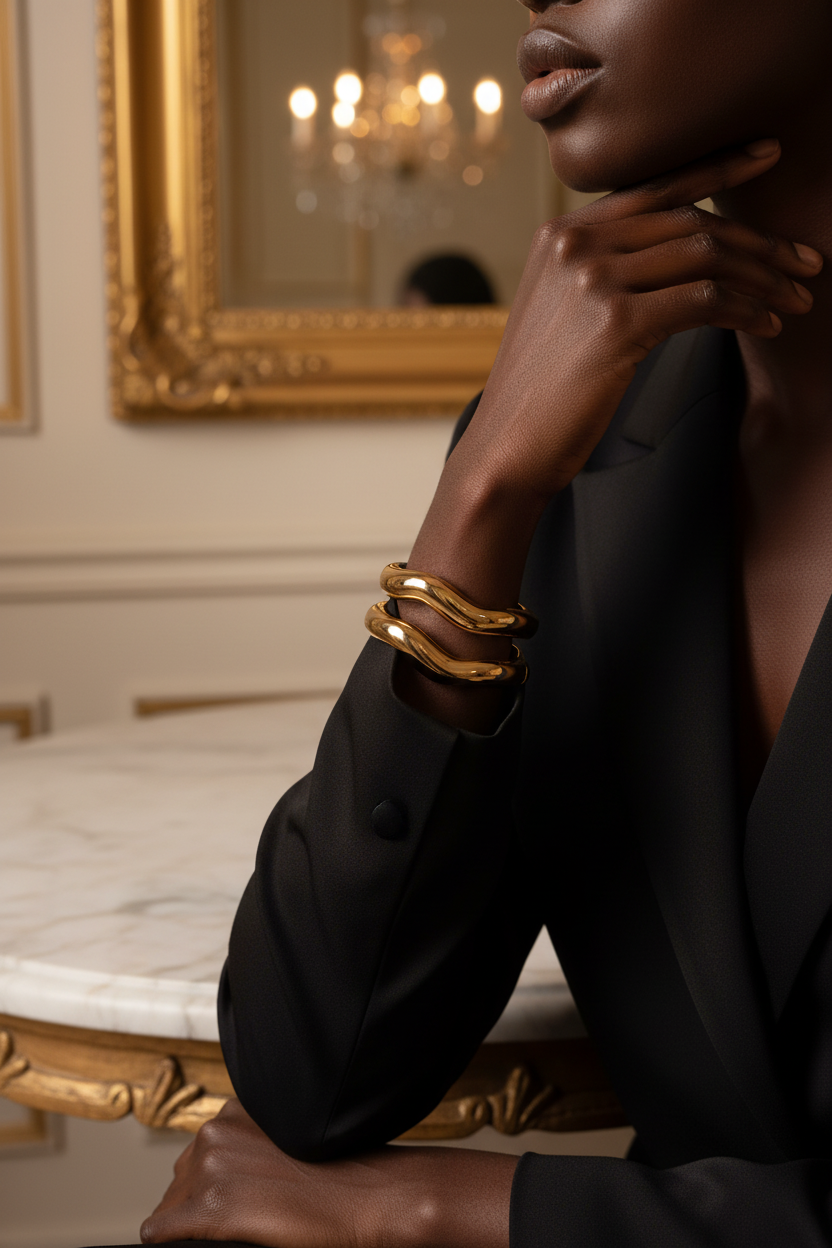 Wave Open Cuff Bracelet