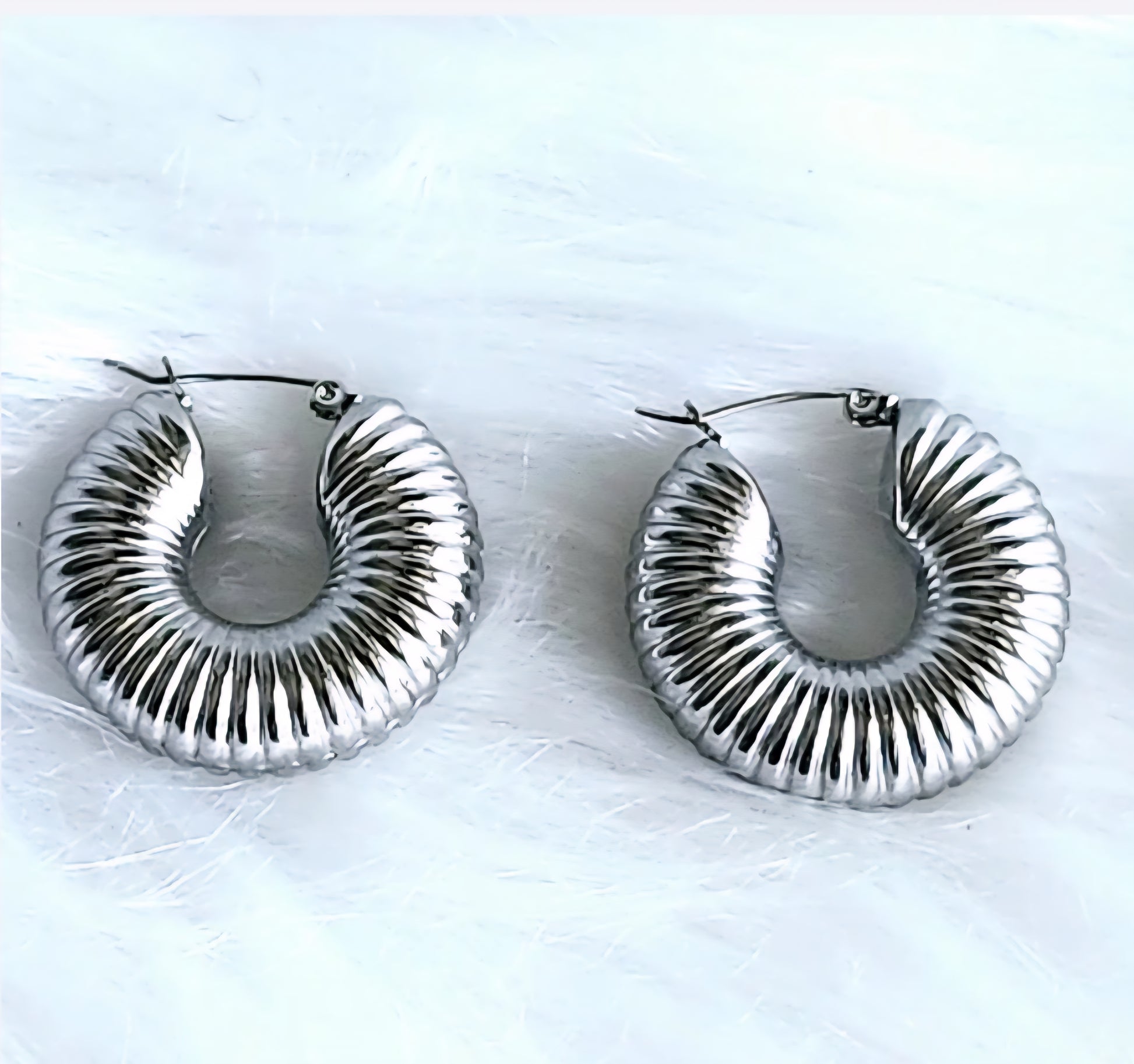 Texture Hoop Earrings - Bella Jewels Design