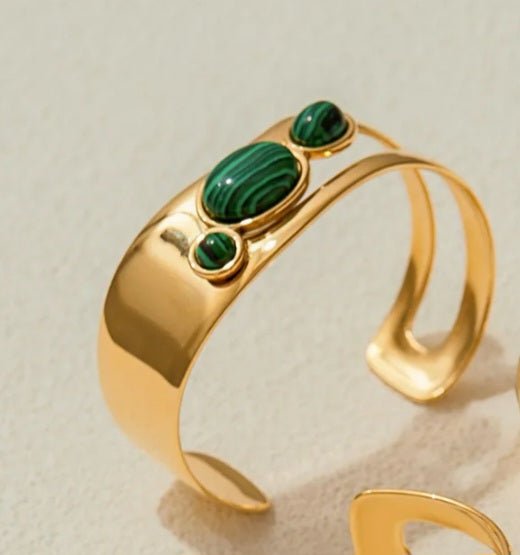 Natural Stone Cuff Bangles - Bella Jewels Design