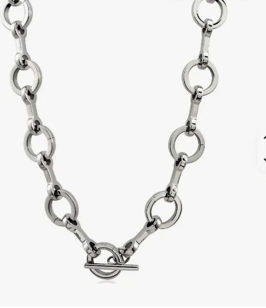 Snaffle & Rings Toggle Clasp Necklace